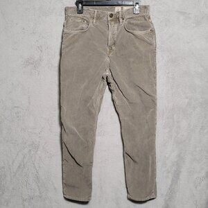 AllSaints Spitalfields Pants Mens Size 30 Beige Corduroy Work Grunge Button Fly